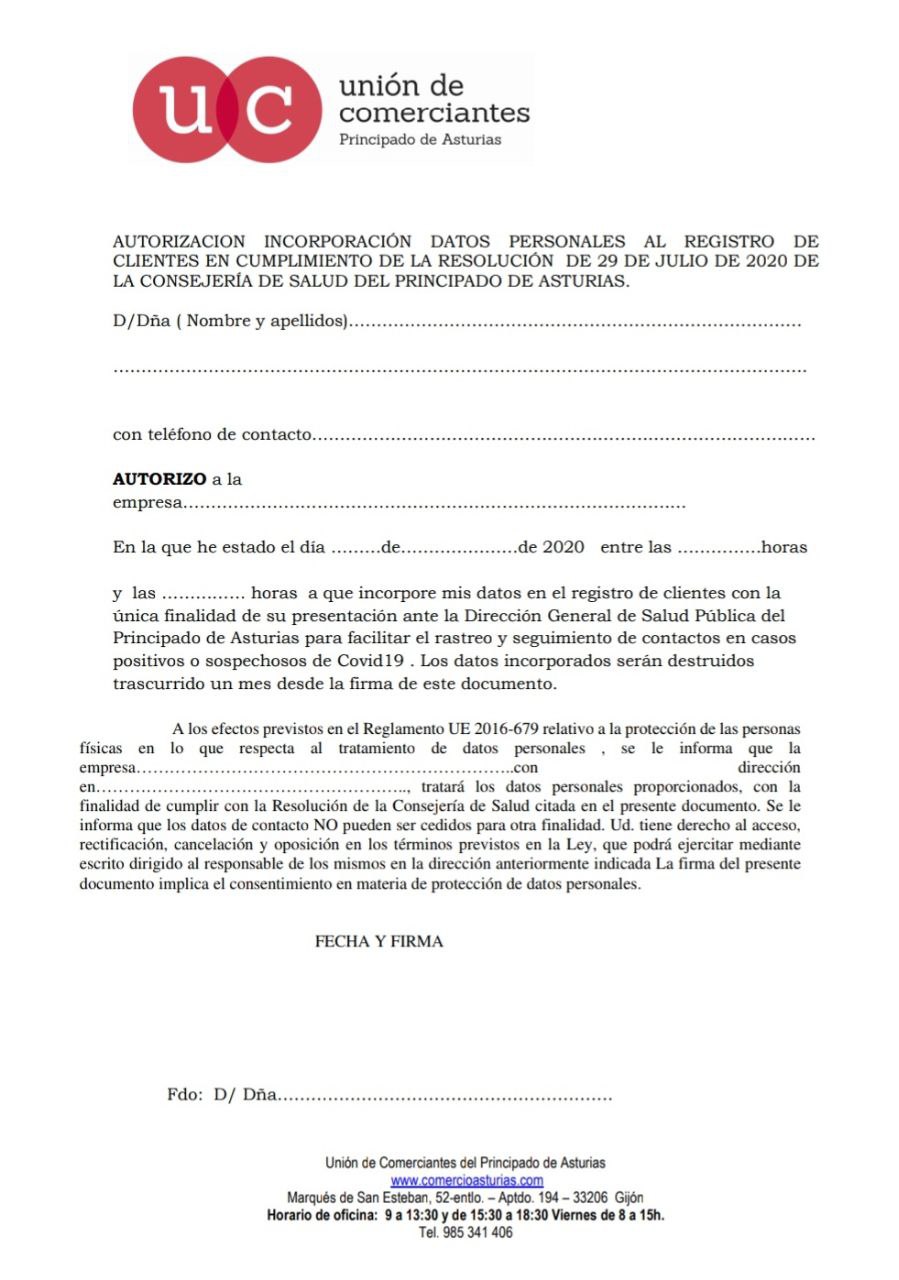 Nota informativa Unión de Comerciantes de Asturias - Situación Covid19